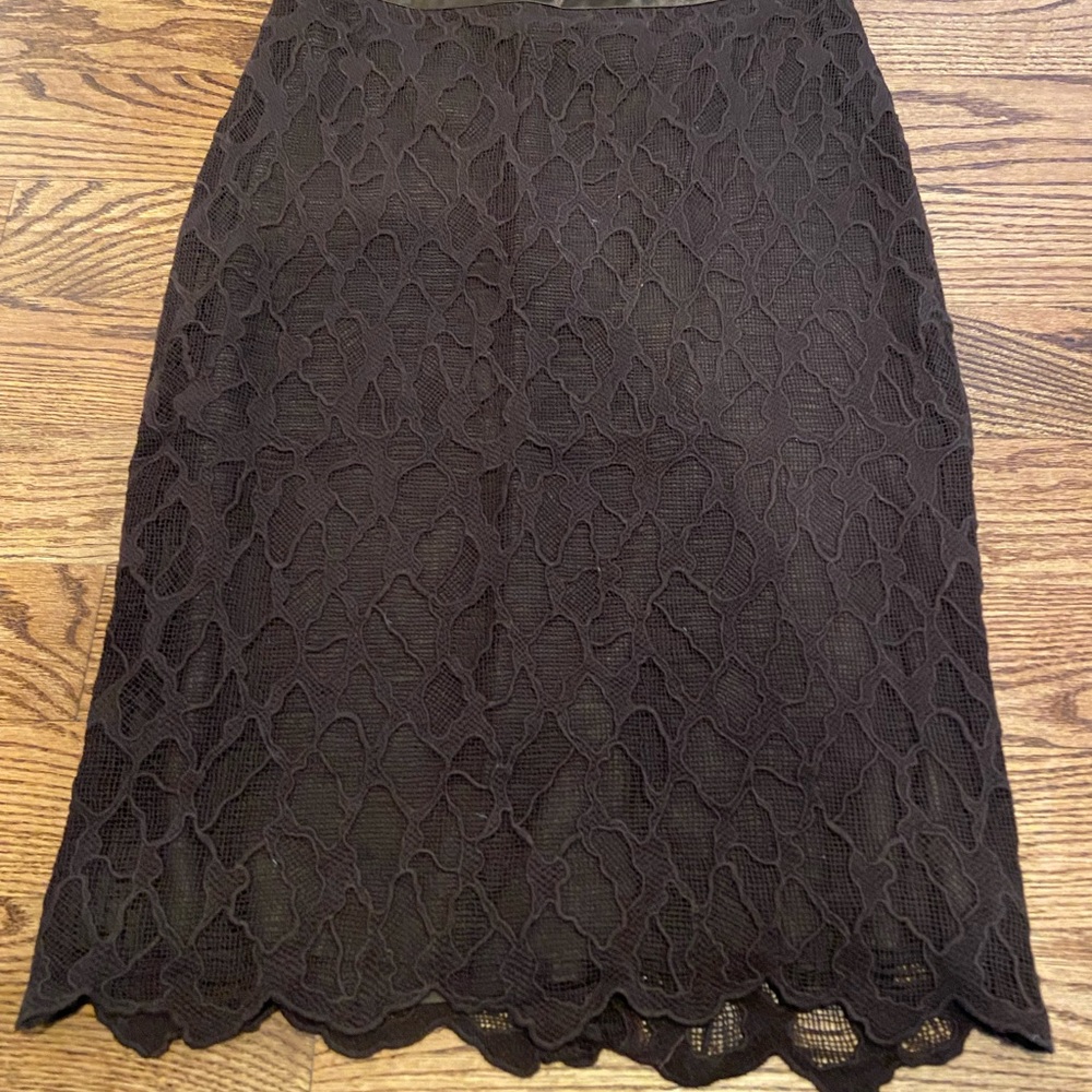 Brown lace pencil skirt from Etcetera, size 2/4